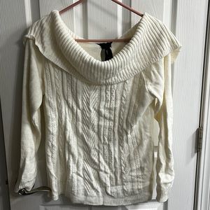 White off the shoulder sweater